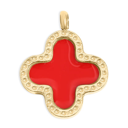 18K Gold PVD Stainless Steel Lucky Clover Charm