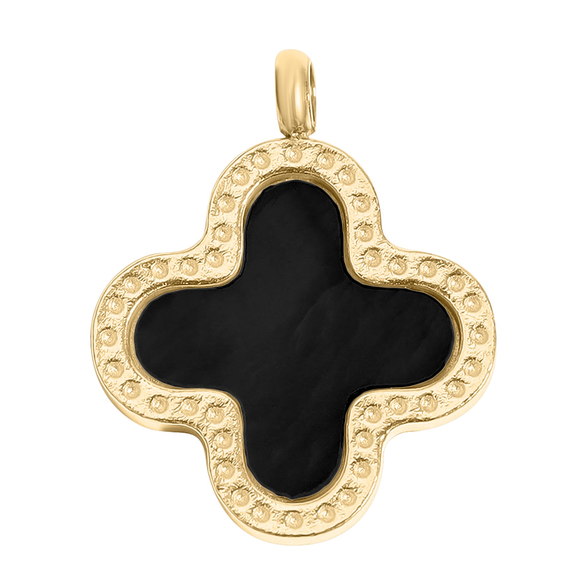 18K Gold PVD Stainless Steel Lucky Clover Charm