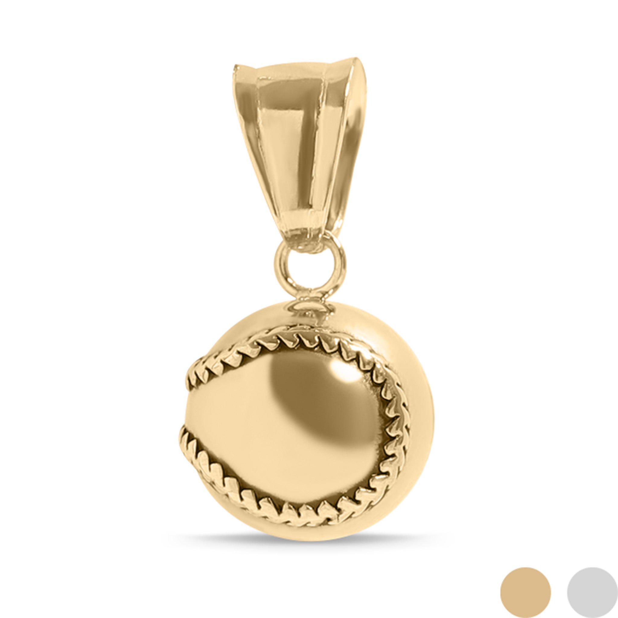 18K Gold PVD 3D Baseball Pendant