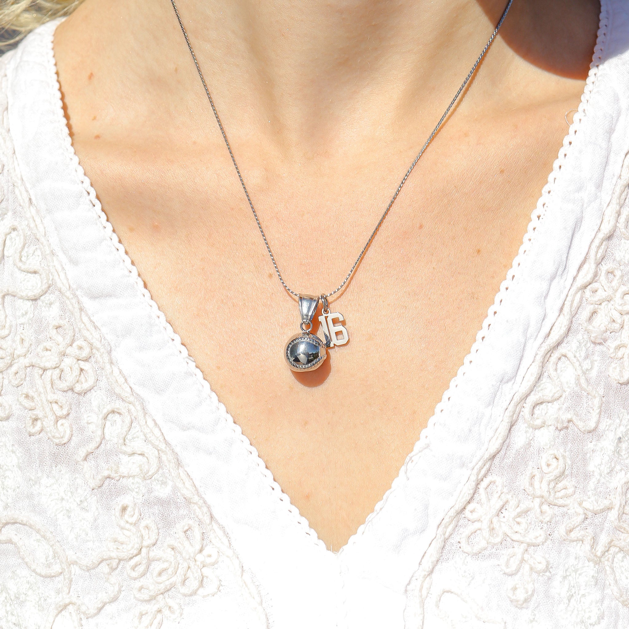 18K Gold PVD 3D Baseball Pendant