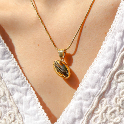 18K Gold PVD 3D Football Pendant