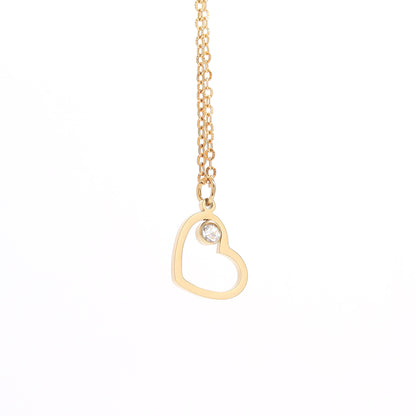 18K Gold PVD Stainless Steel Birthstone Heart Charm