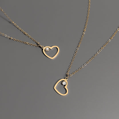 18K Gold PVD Stainless Steel Heart Charm Set