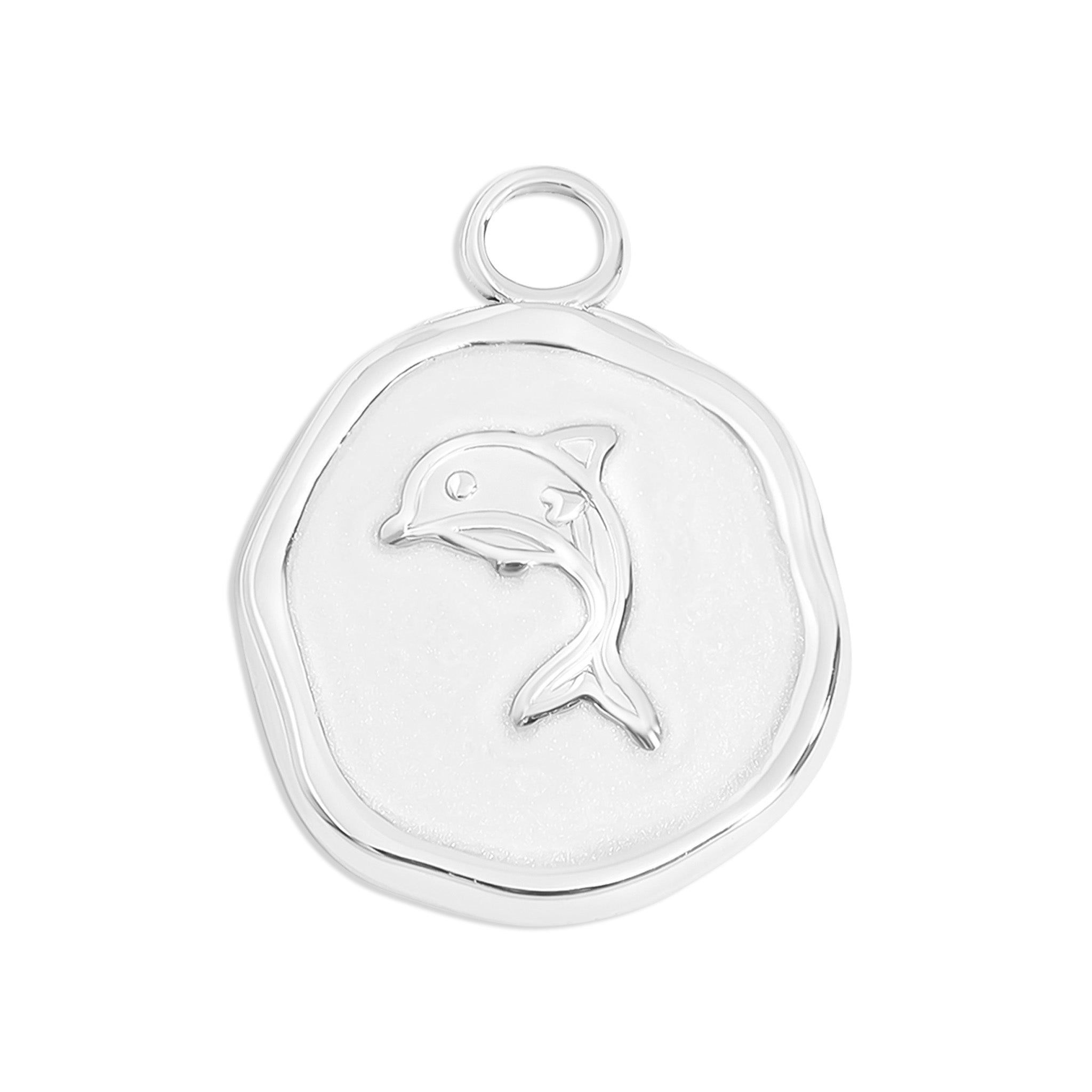 18K Gold PVD Dolphin Epoxy Charm