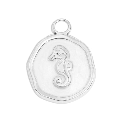 18K Gold PVD Seahorse Epoxy Charm