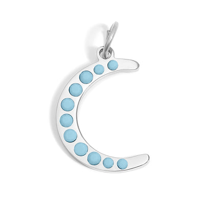 18K Gold PVD Stainless Steel Turquoise Stone Moon Charm