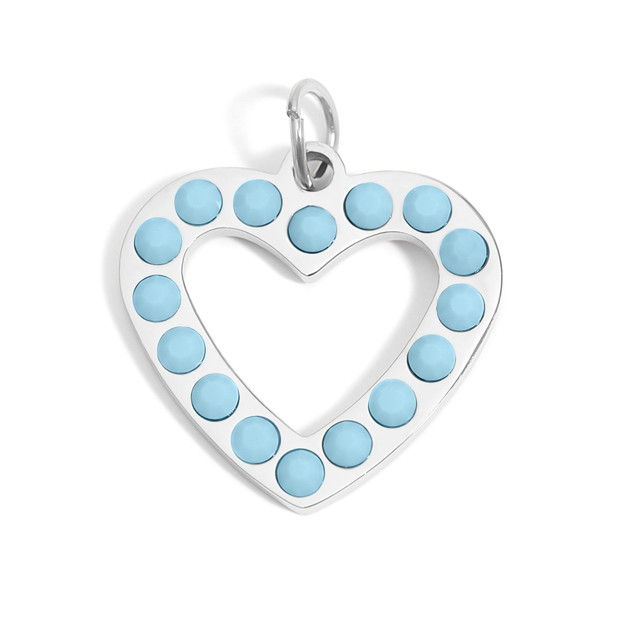 18K Gold PVD Stainless Steel Turquoise Stone Heart Charm