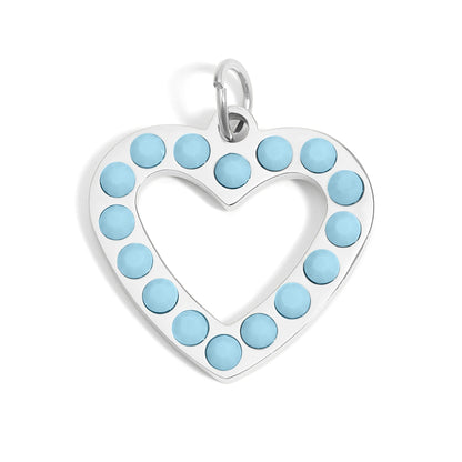 18K Gold PVD Stainless Steel Turquoise Stone Heart Charm