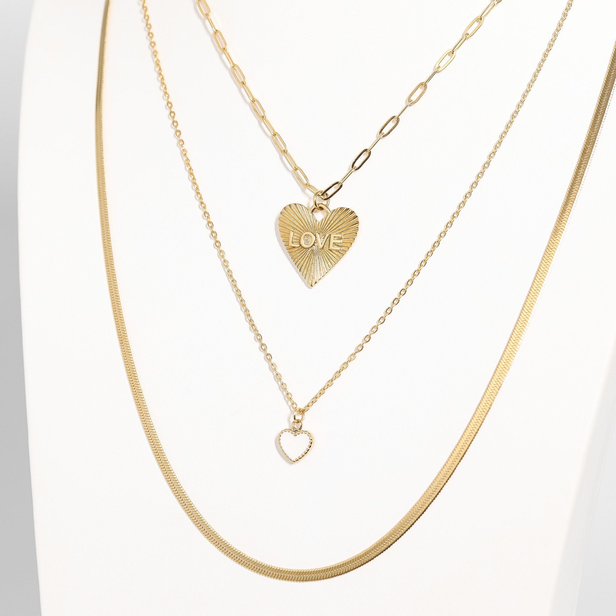 18K Gold PVD Stainless Steel Epoxy Heart Charm