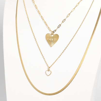 18K Gold PVD Stainless Steel Epoxy Heart Charm