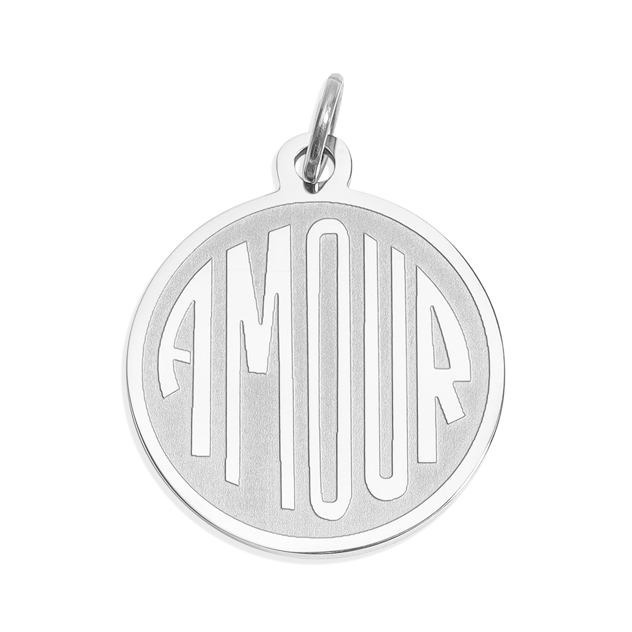 18K Gold PVD Stainless Steel Round Amour Charm