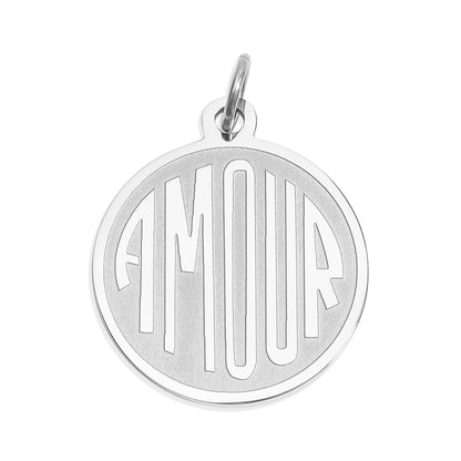 18K Gold PVD Stainless Steel Round Amour Charm
