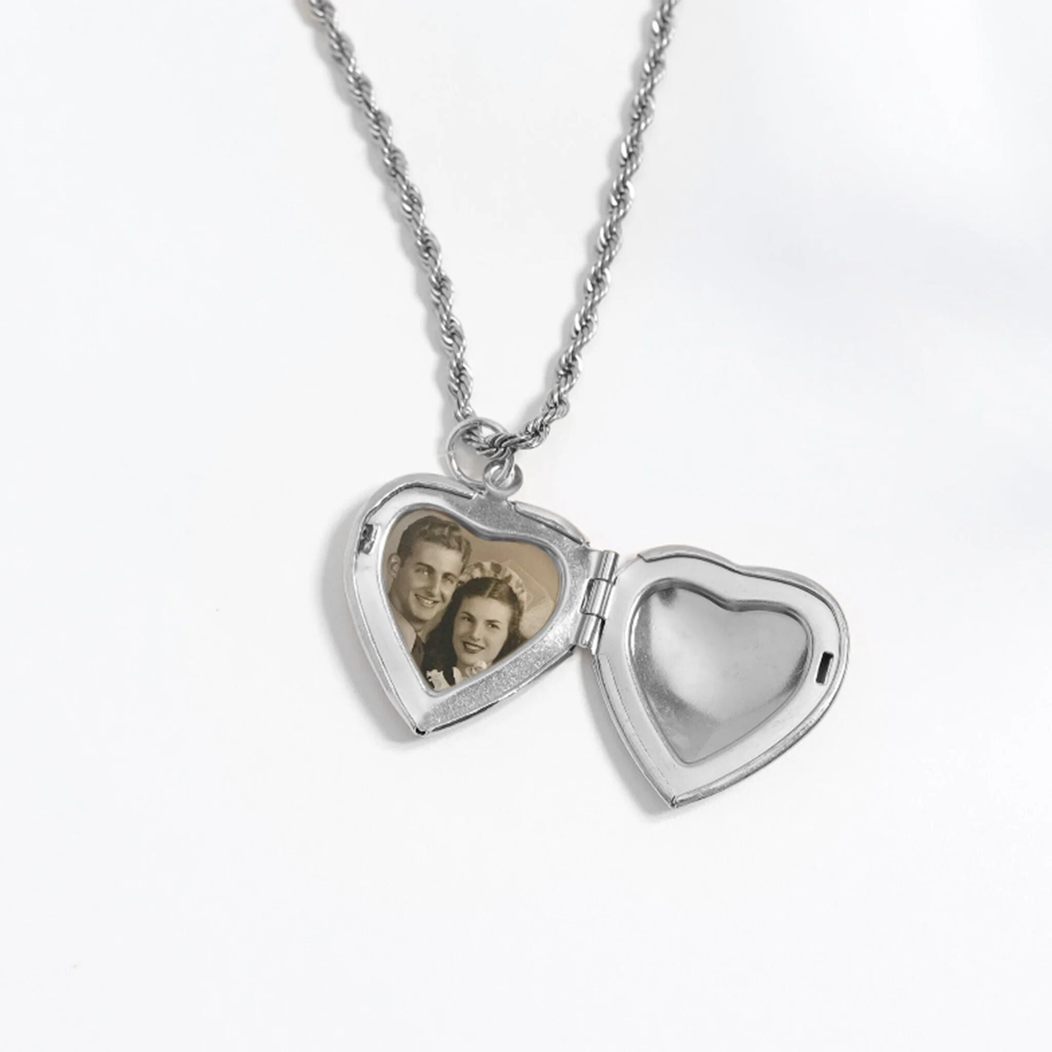 18K Gold PVD Stainless Steel Rose Heart Locket