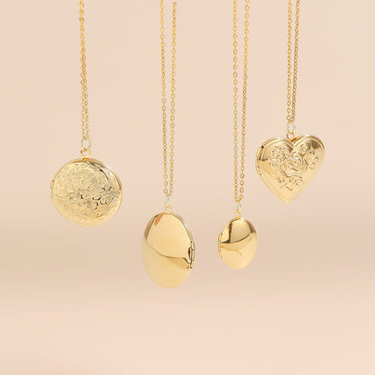 18K Gold PVD Stainless Steel Oval Locket