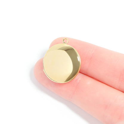 18K Gold PVD Stainless Steel Round Locket