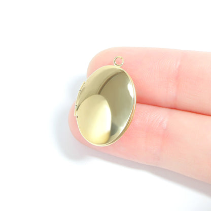 18K Gold PVD Stainless Steel Oval Locket