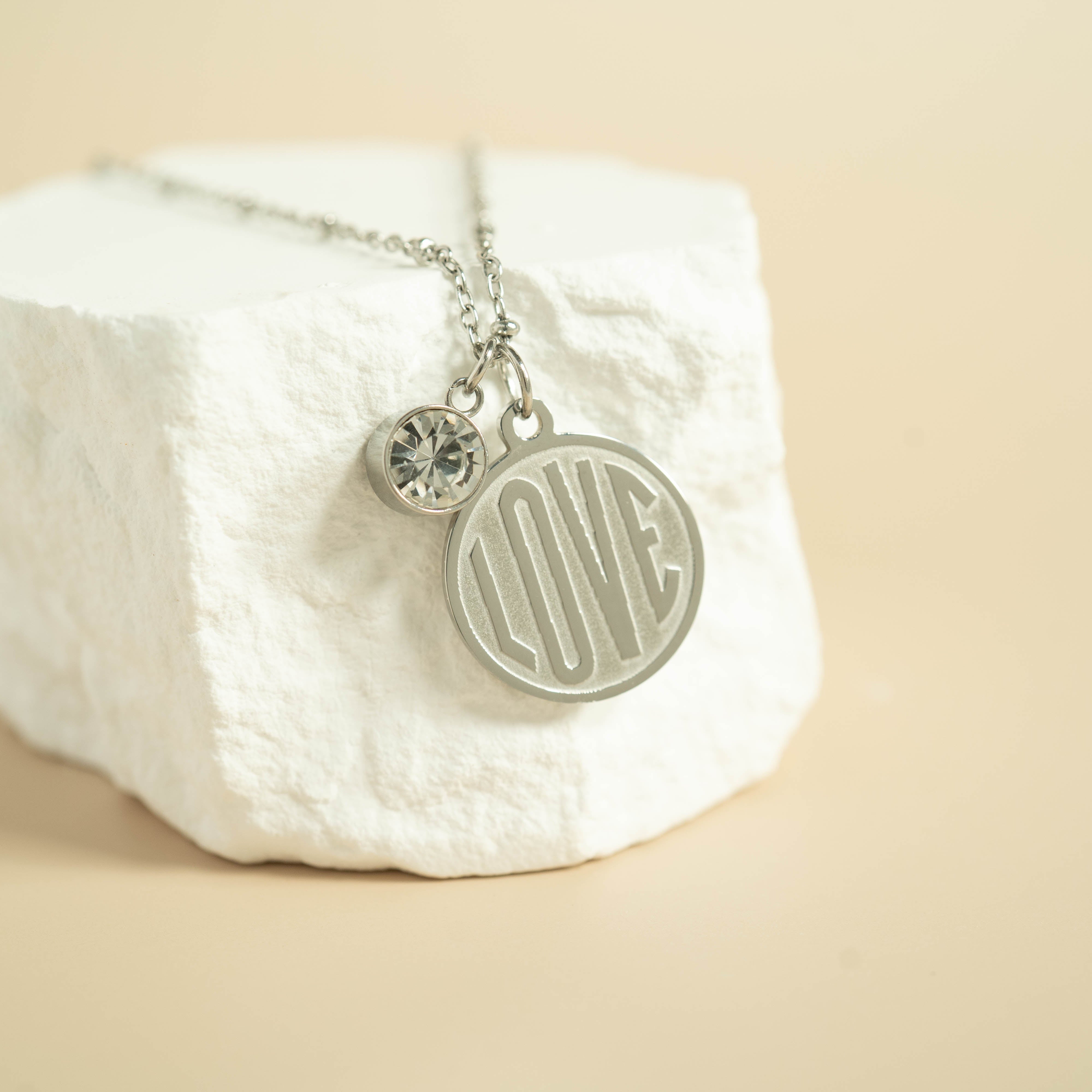 Stainless Steel Round Birthstone Charm 8mm