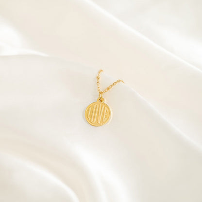18K Gold PVD Stainless Steel Round Love Charm