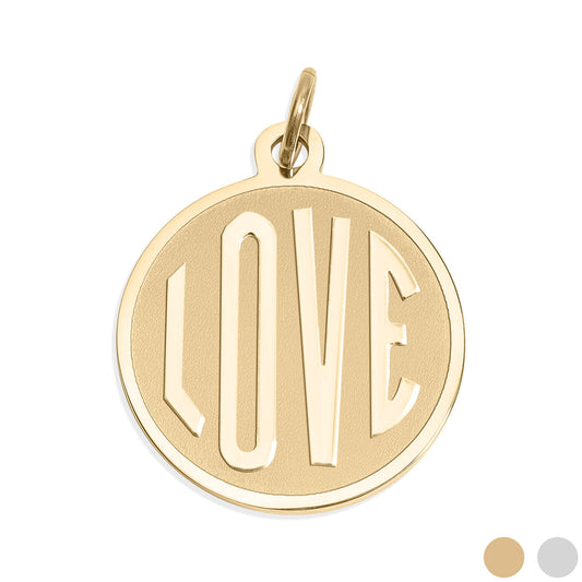 18K Gold PVD Stainless Steel Round Love Charm