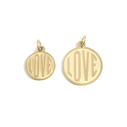 18K Gold PVD Stainless Steel Round Love Charm