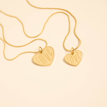 18K Gold PVD Stainless Steel "Love" Heart Charm