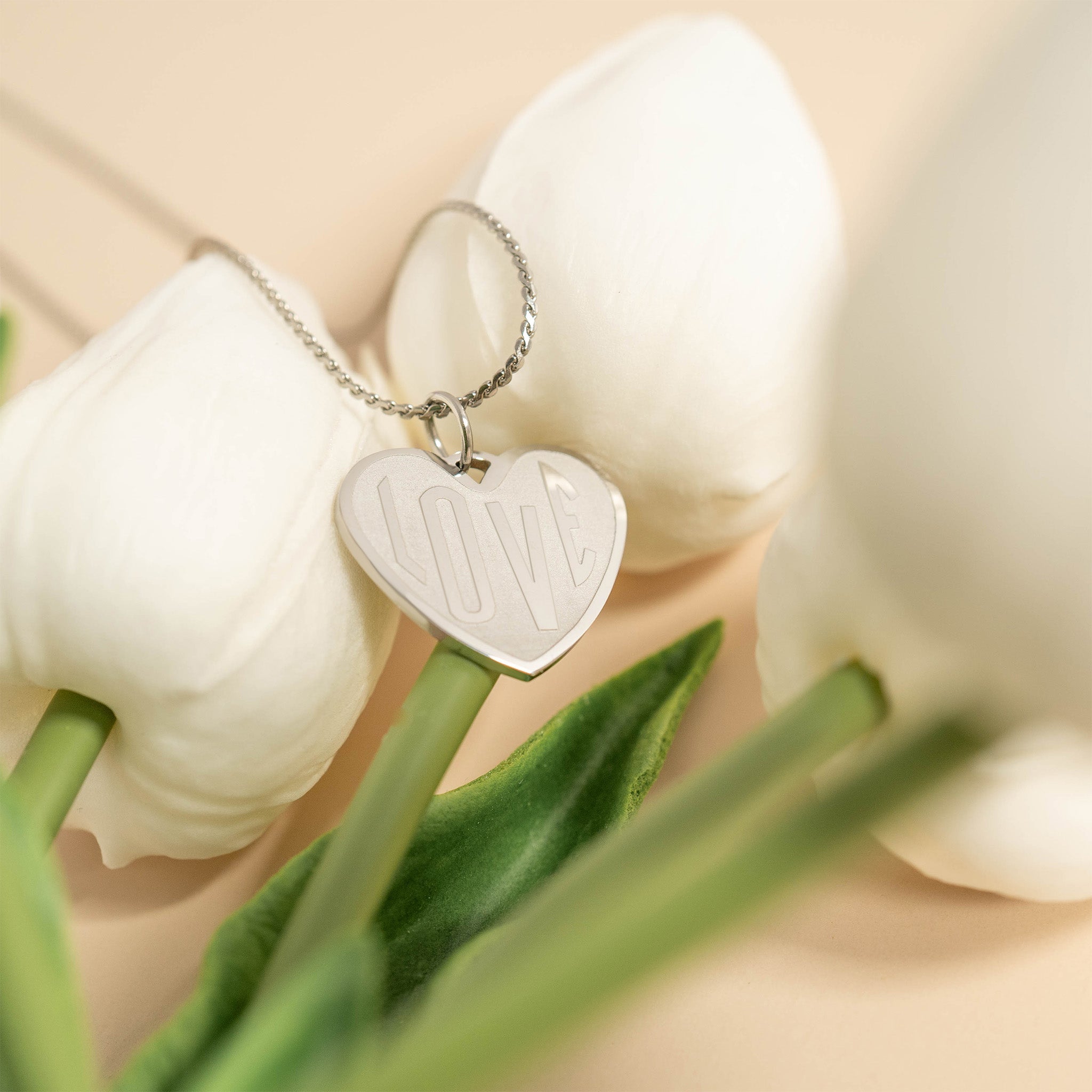 18K Gold PVD Stainless Steel "Love" Heart Charm