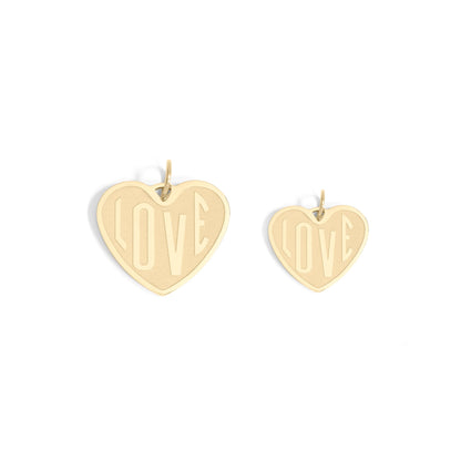 18K Gold PVD Stainless Steel "Love" Heart Charm
