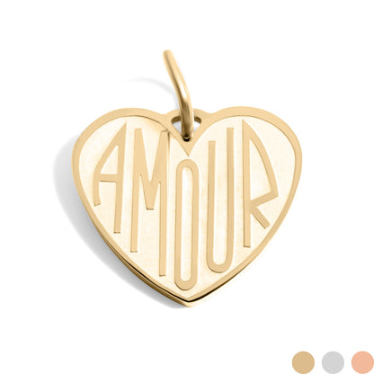 18K Gold PVD Stainless Steel Heart Amour Charm