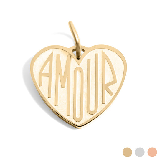 18K Gold PVD Stainless Steel Heart Amour Charm