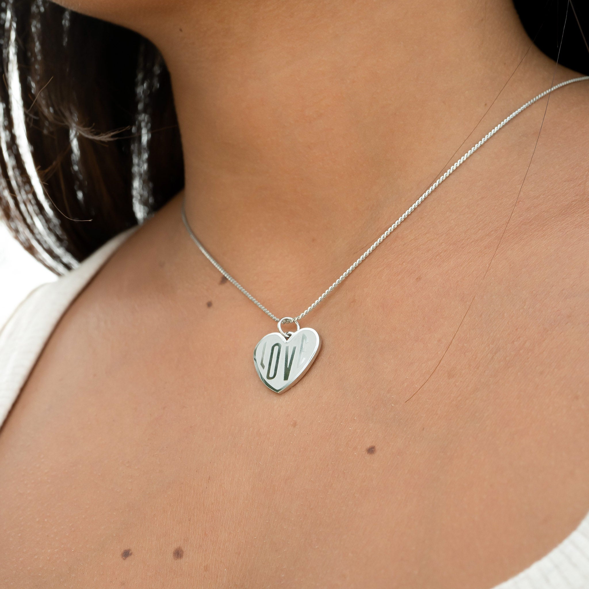18K Gold PVD Stainless Steel "Love" Heart Charm