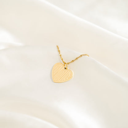 18K Gold PVD Stainless Steel Heart Amour Charm