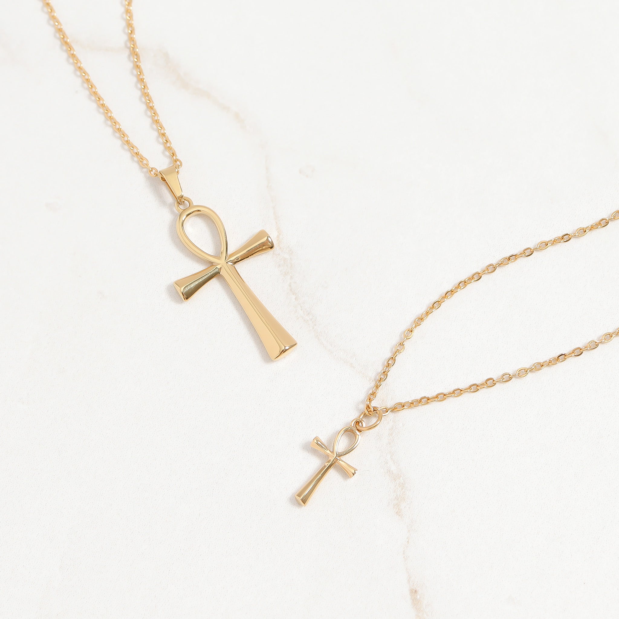 18K Gold PVD Stainless Steel Small Ankh Charm