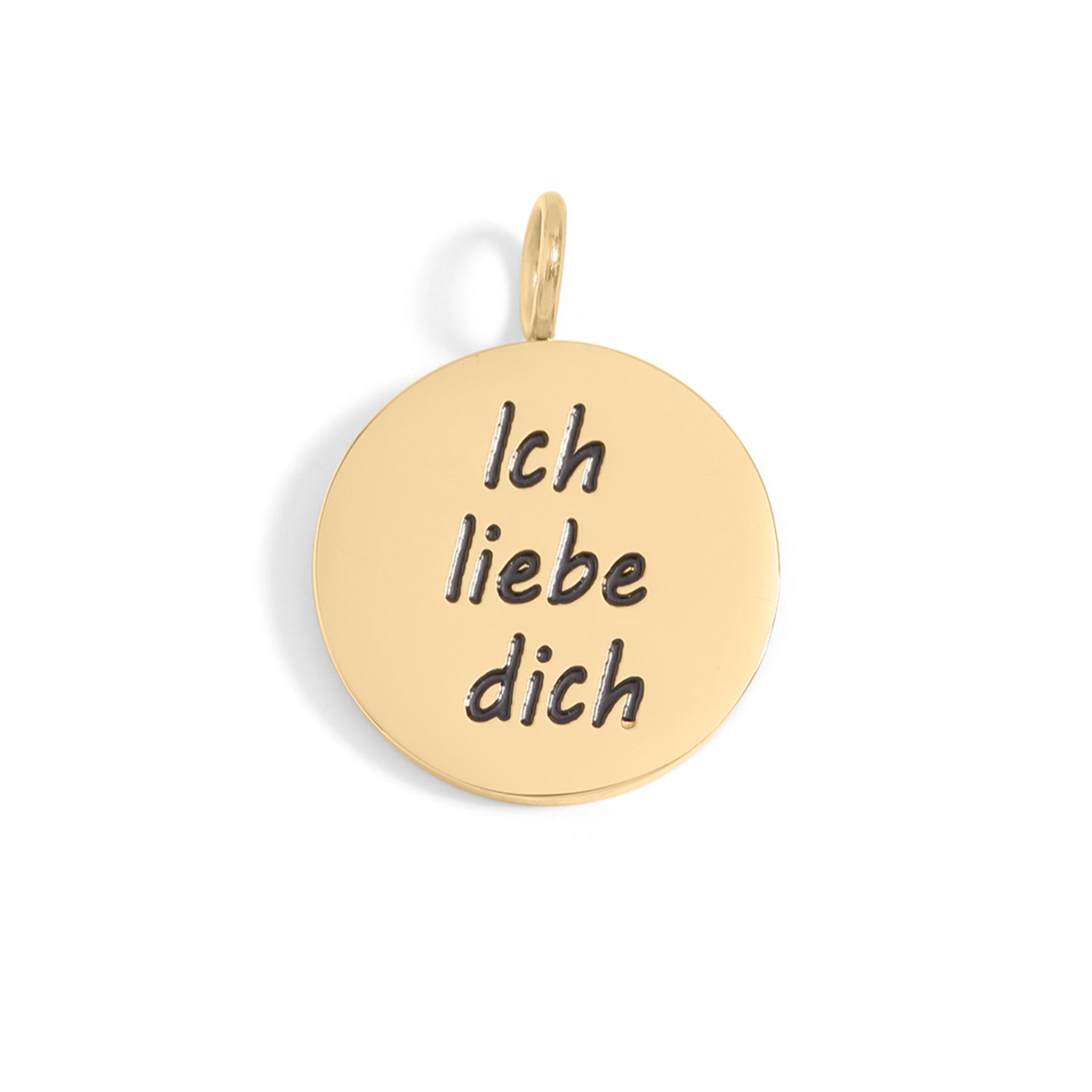 18K Gold PVD Stainless Steel I Love You Language Charm
