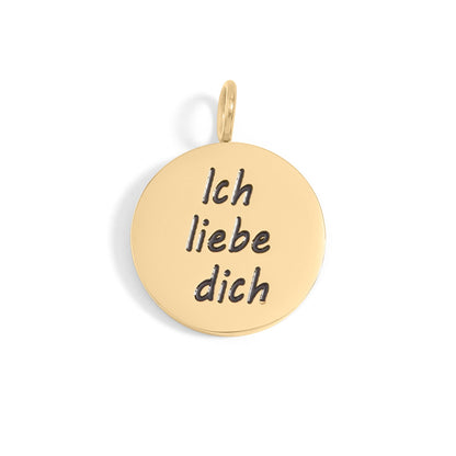 18K Gold PVD Stainless Steel I Love You Language Charm