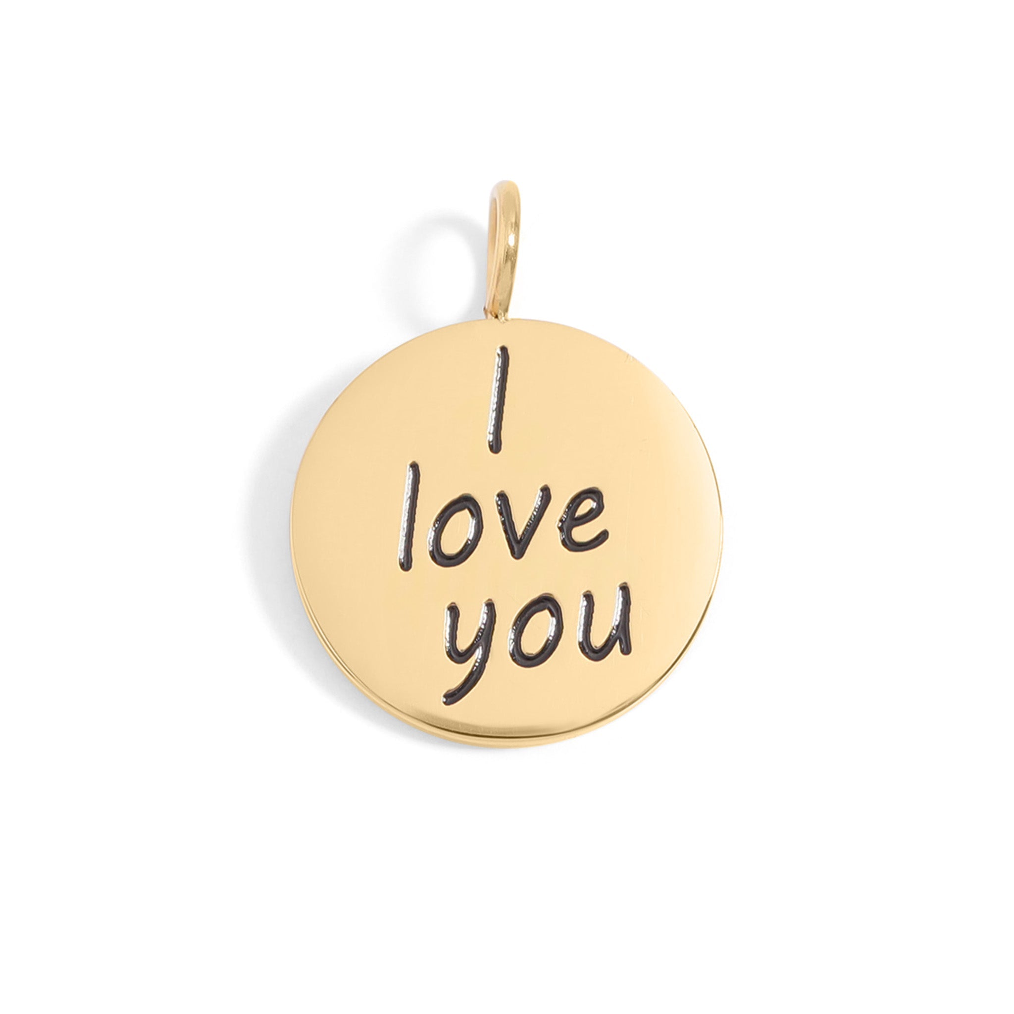 18K Gold PVD Stainless Steel I Love You Language Charm