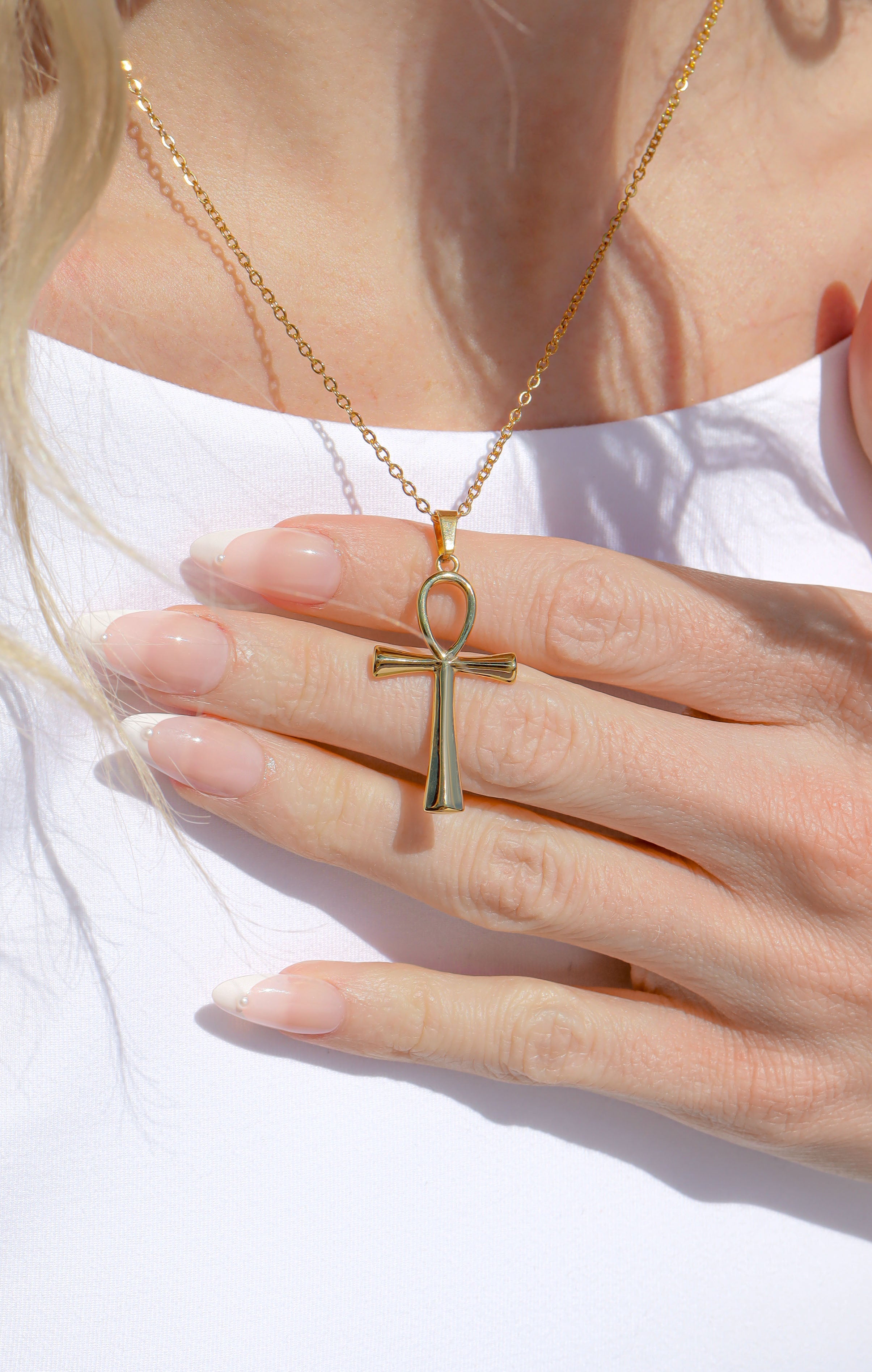 18K Gold PVD Stainless Steel Small Ankh Charm