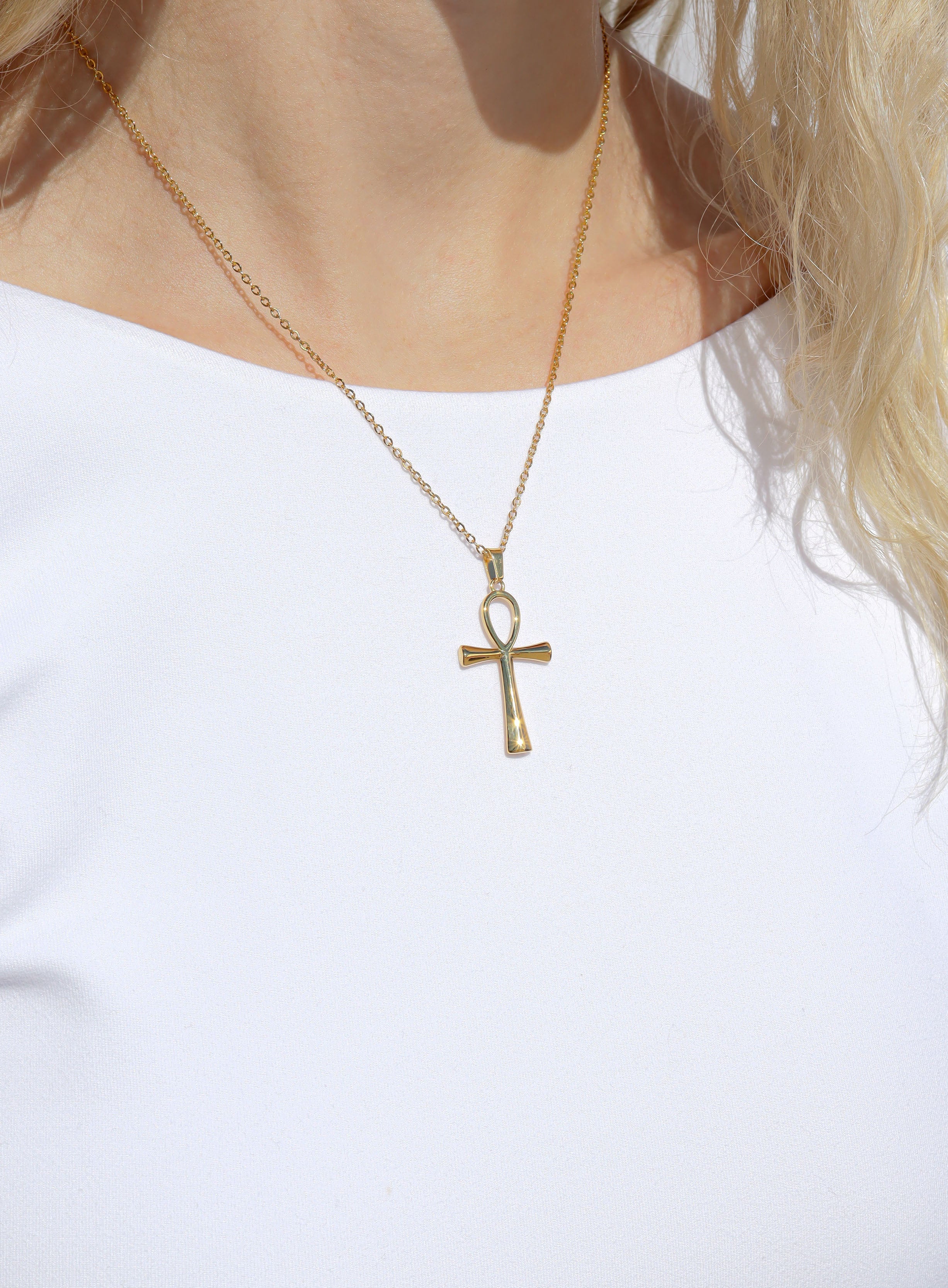 18K Gold PVD Stainless Steel Small Ankh Charm