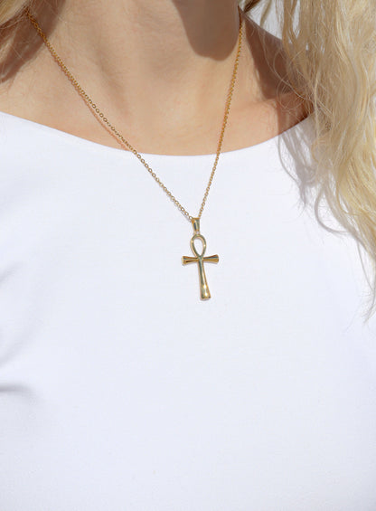 18K Gold PVD Stainless Steel Small Ankh Charm