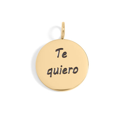 18K Gold PVD Stainless Steel I Love You Language Charm