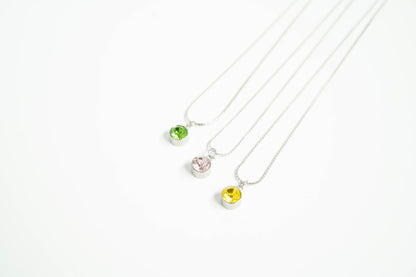 Stainless Steel Round Birthstone Charm 8mm