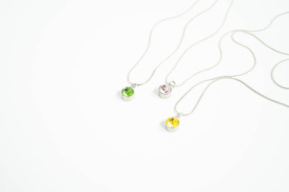 Stainless Steel Round Birthstone Charm 8mm