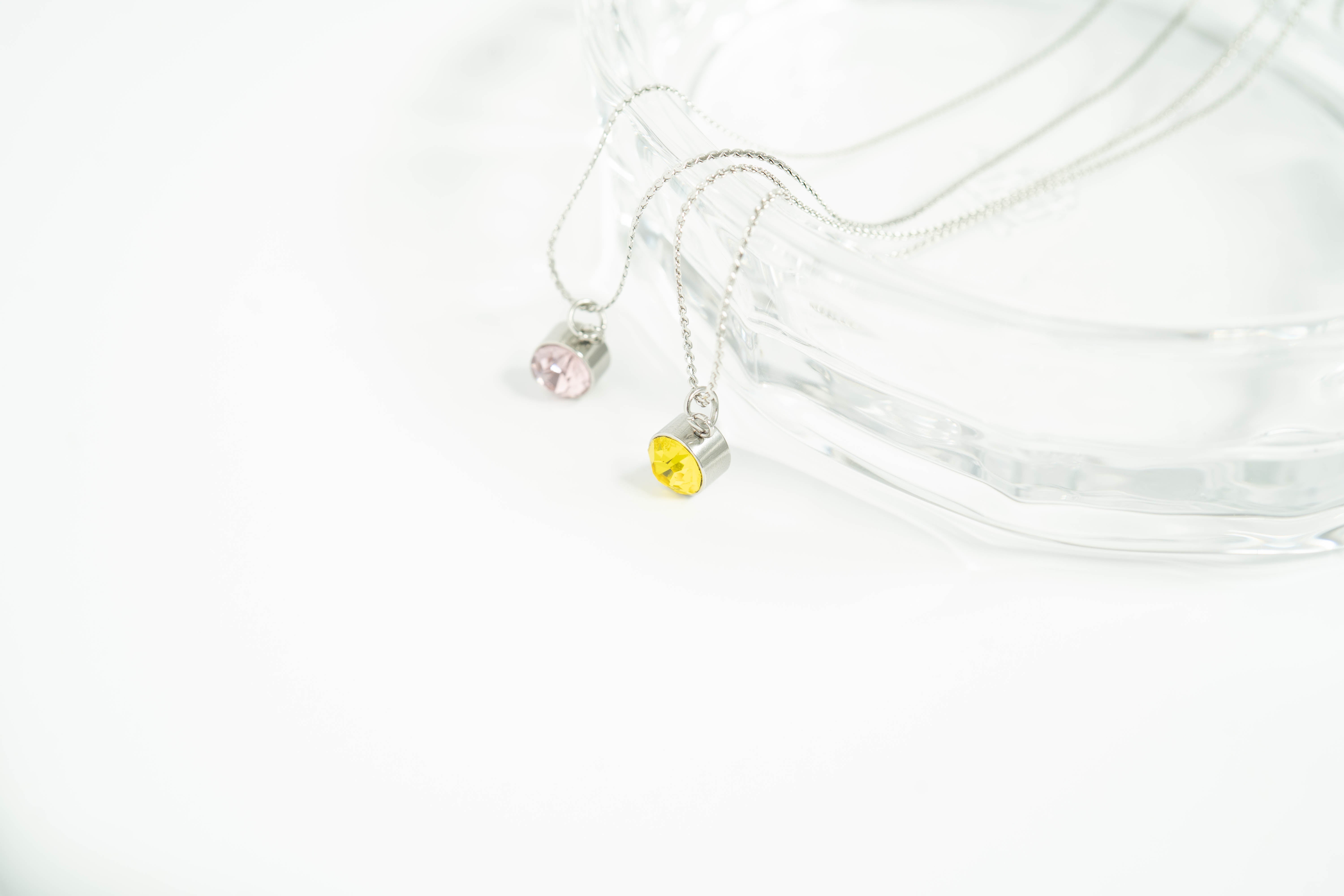 Stainless Steel Round Birthstone Charm 8mm