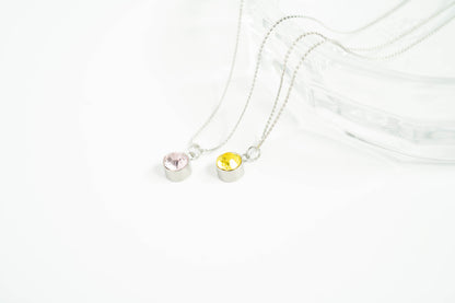 Stainless Steel Round Birthstone Charm 8mm