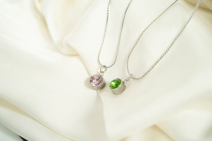 Stainless Steel Round Birthstone Charm 8mm