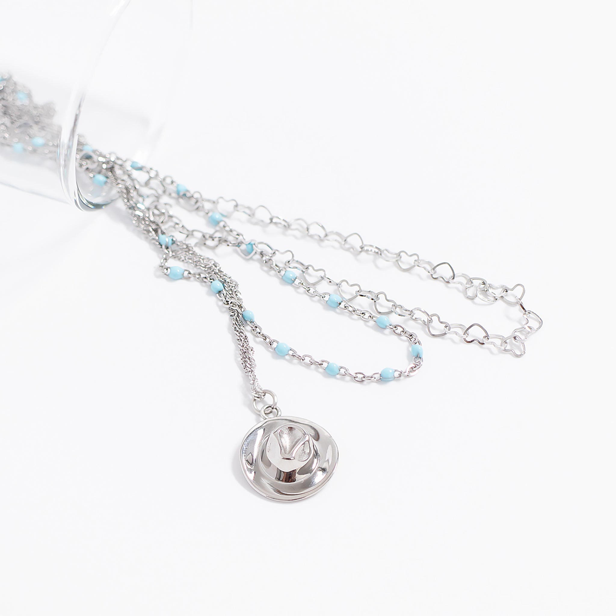 18K Gold PVD Stainless Steel Heart Chain Necklace