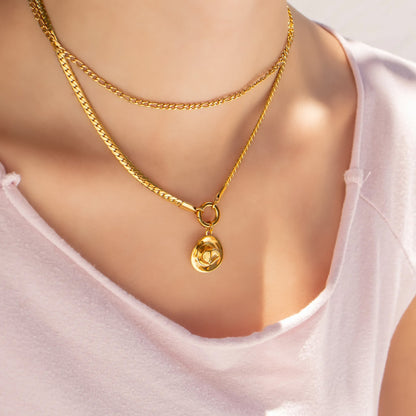 18K Gold PVD Stainless Steel Cowboy Hat Charm