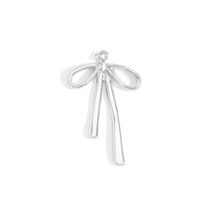 18K Gold PVD Stainless Steel Long Bow Charm