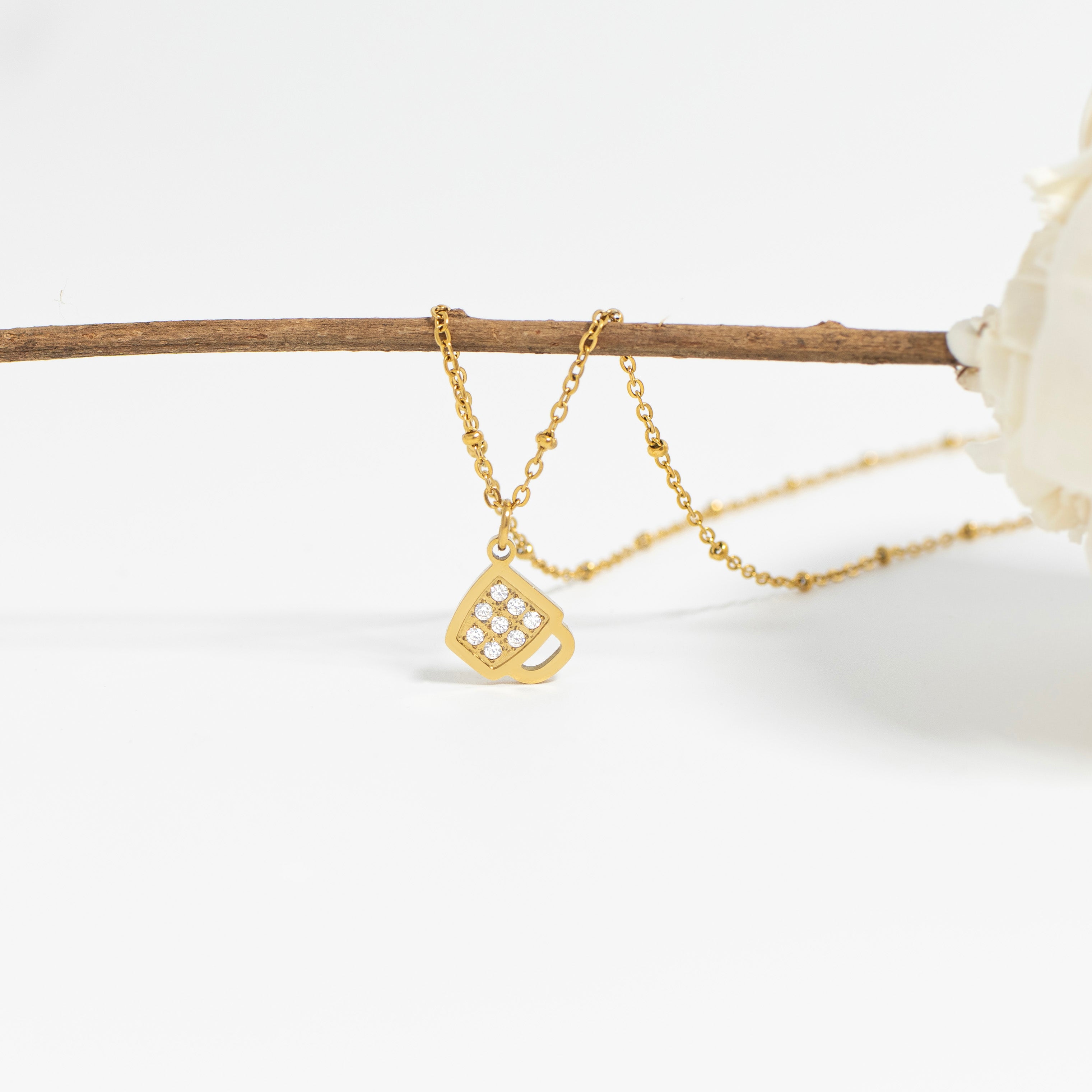 18K Gold PVD Stainless Steel Coffee Cup Charm