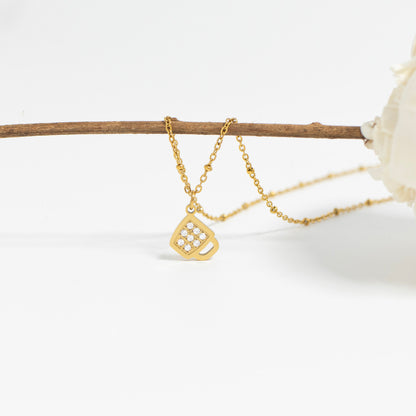 18K Gold PVD Stainless Steel Coffee Cup Charm