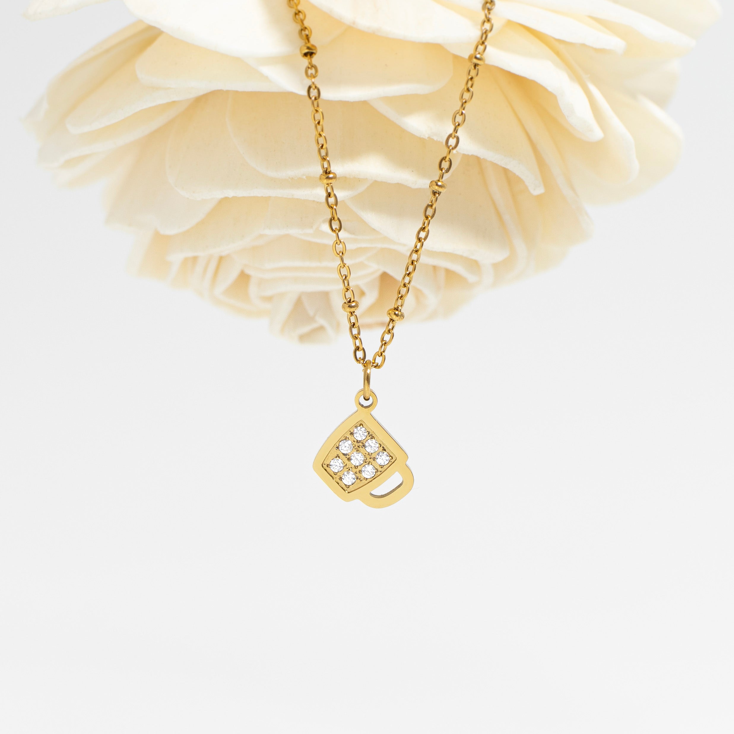 18K Gold PVD Stainless Steel Coffee Cup Charm
